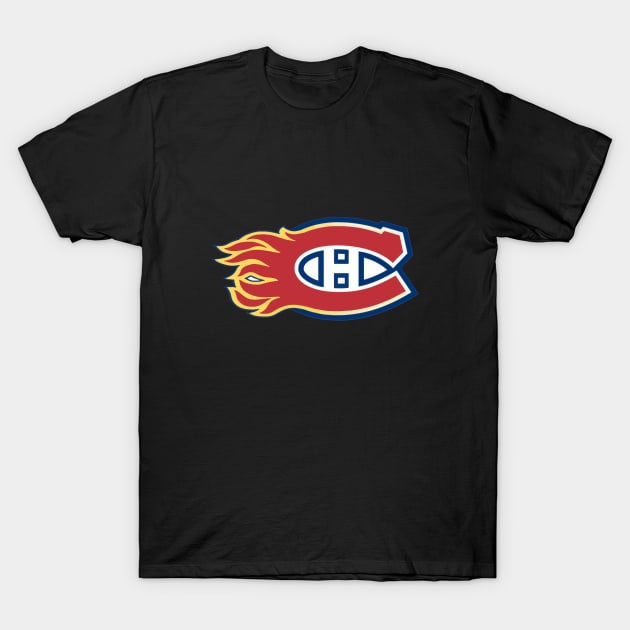 Flames - Habs logo mashup T-Shirt by phneep